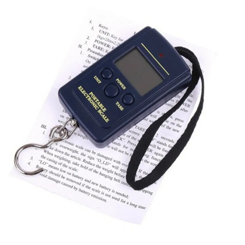 40KG Luggage Scale Portable Portable Electronic Scale with Hook Hanging Scale Portable Fishing Portable Scale