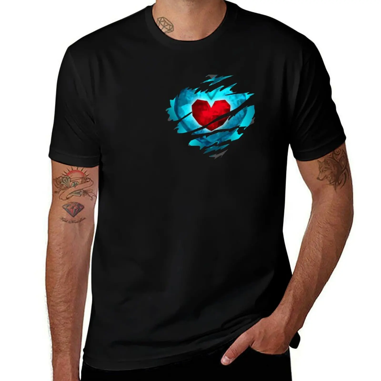 

Heart piece tearing through shirt - Ocarina - Dark Heart T-Shirt t shirt custom print man t shirt luxury T-shirt