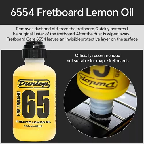 Imagen 2 del producto Dunlop trastes de guitarra acústica diapasón 65 aceite de limón para el cuidado de la diapasón 02 acondicionador profundo cuerpo transparente Plam cera cadena aceite