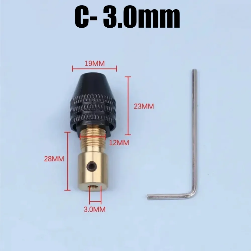 Universeller Mini-Bohrfutter-Spannzangensatz für elektronische Bohrmaschinen, multifunktionales Mikro-Elektrobohrwerkzeug-Set, Spannzange 2, 2,35, 3, 3,17, 4, 5 mm – Detail 6