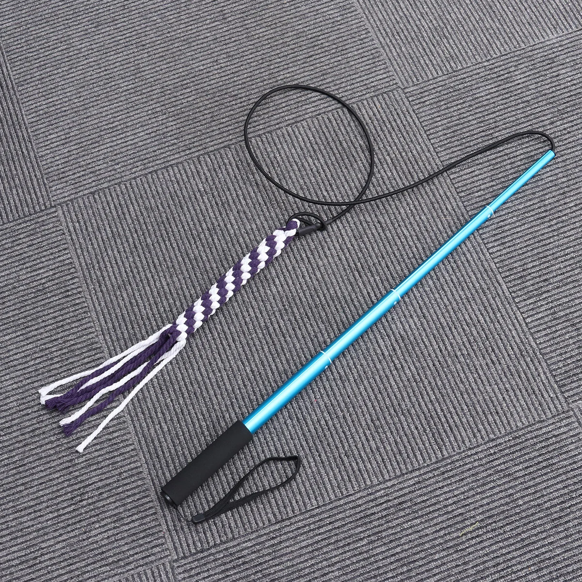 Teaser Chasing Pole Extendable Collapsible Pet Training For Puppies Chasing Tail Exercise Dangler Blue L