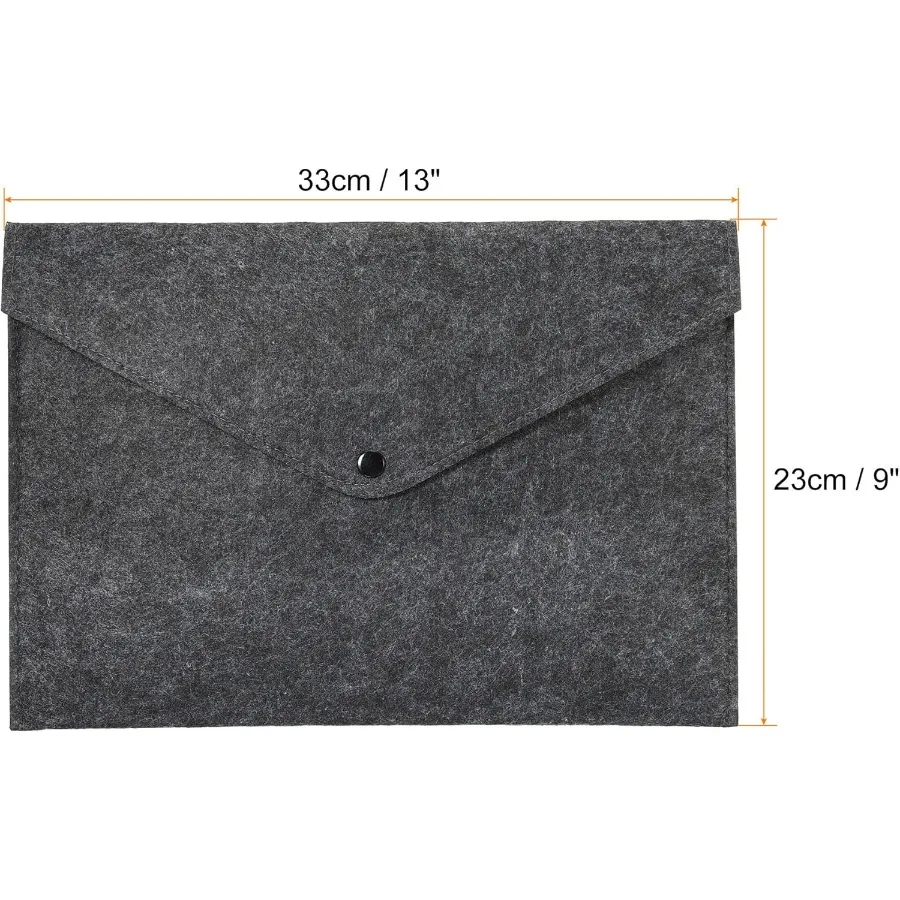 Borsa per documenti Cartella in feltro Confezione da 2 buste A4 Custodia per documenti Organizzatore per ufficio Affari Grigio scuro