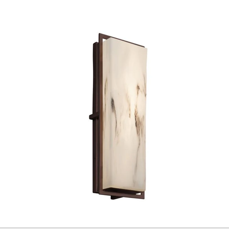

All-copper marble wall lamp New Chinese bedside lamp Advanced retro bedroom wall lamp Corridor aisle Modern light luxury wall la