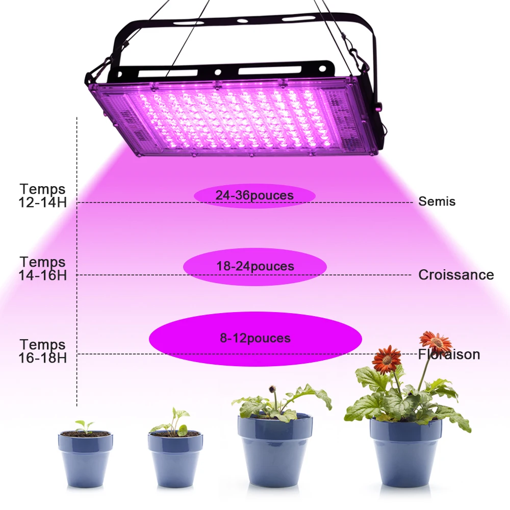 LED élèvent la lumière AC220V 50W 100W 150W spectre complet Phyto lampe pour graines de plantes hydroponique serre maison plantes croissance Phytolamp