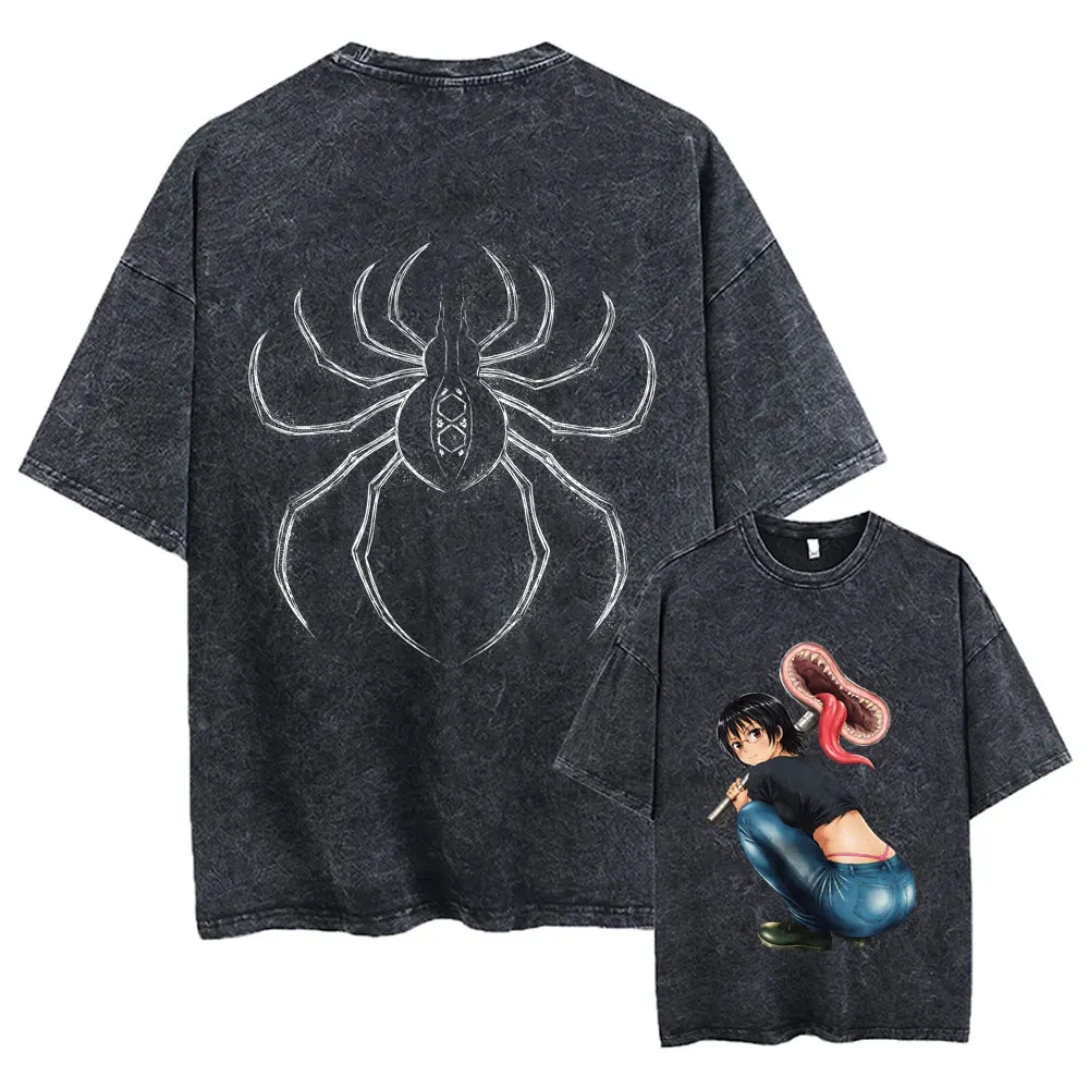 Washed Vintage Anime Hunter X Hunter T-shirt Phantom Troupe Spider Chrollo Lucilfer Merch T Shirt Men Retro Oversized T-shirts view 6