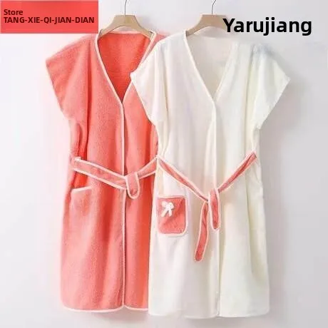 Wearable Short Sleeve Bathrobe Style Towel Extended Adult Size Ladies Bath Skirt Towel Can Be Worn for Bathing Chinese Style