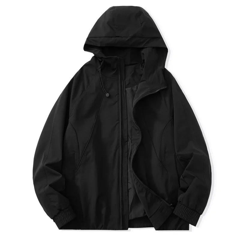 

High end men's 2025 winter new loose oversized windproof hooded outdoor casual workwear jacket