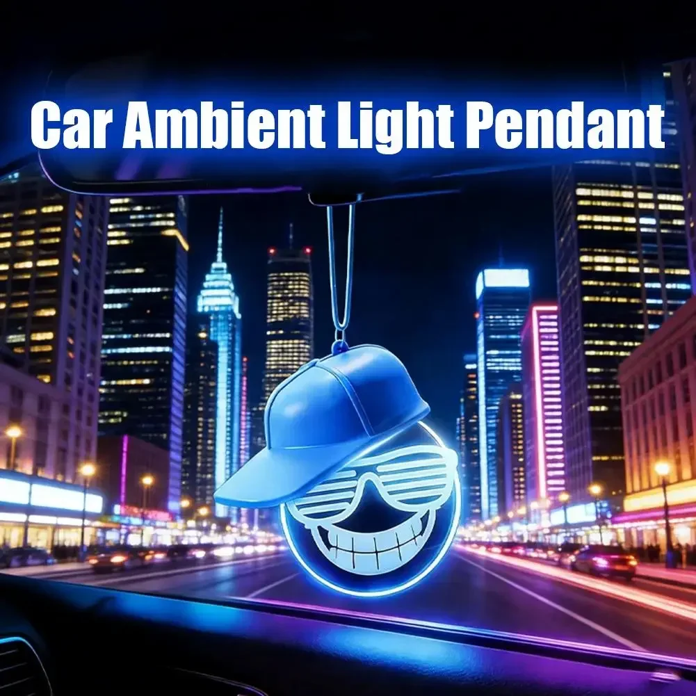 Rearview mirror pendant, creative retro pendant, car suspension decoration, luminous pendant, luminous light bulb