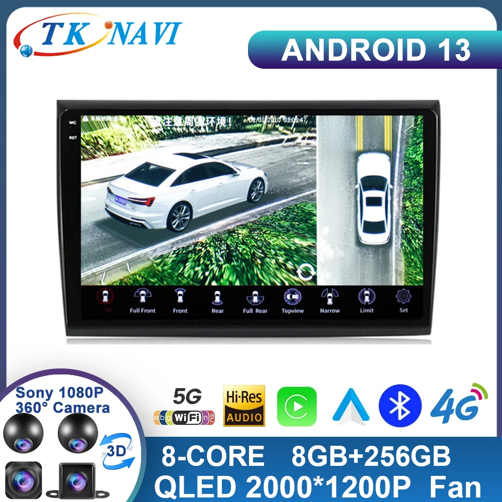 

Android 13 для Fiat Bravo 2007 2008 2009 2010 - 2012 автомобильное радио, видео, мультимедийный плеер, навигация GPS Carplay Wifi Android авто