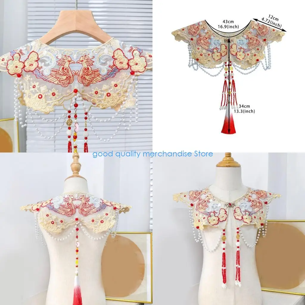 y5jd-detachable-false-collar-girls-clothes-accessory-half-shirt-oriental-flower