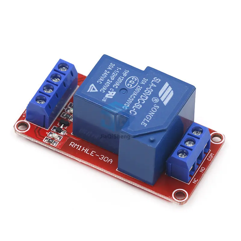 1PCS 5V 30A Two-way isolation relay module High/low level trigger 5V 30A 1-Channel Relay Module+Electronic With Optocoupler