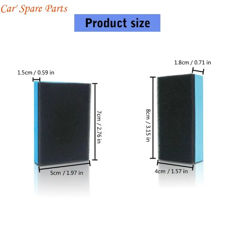 Y4UA حزمة من 2 مركبة إسفنجة إزالة الشعر بالشمع طلاء السيراميك قضيب الإسفنج العالمي اكسسوارات السيارات كتلة طلاء الكريستال #6