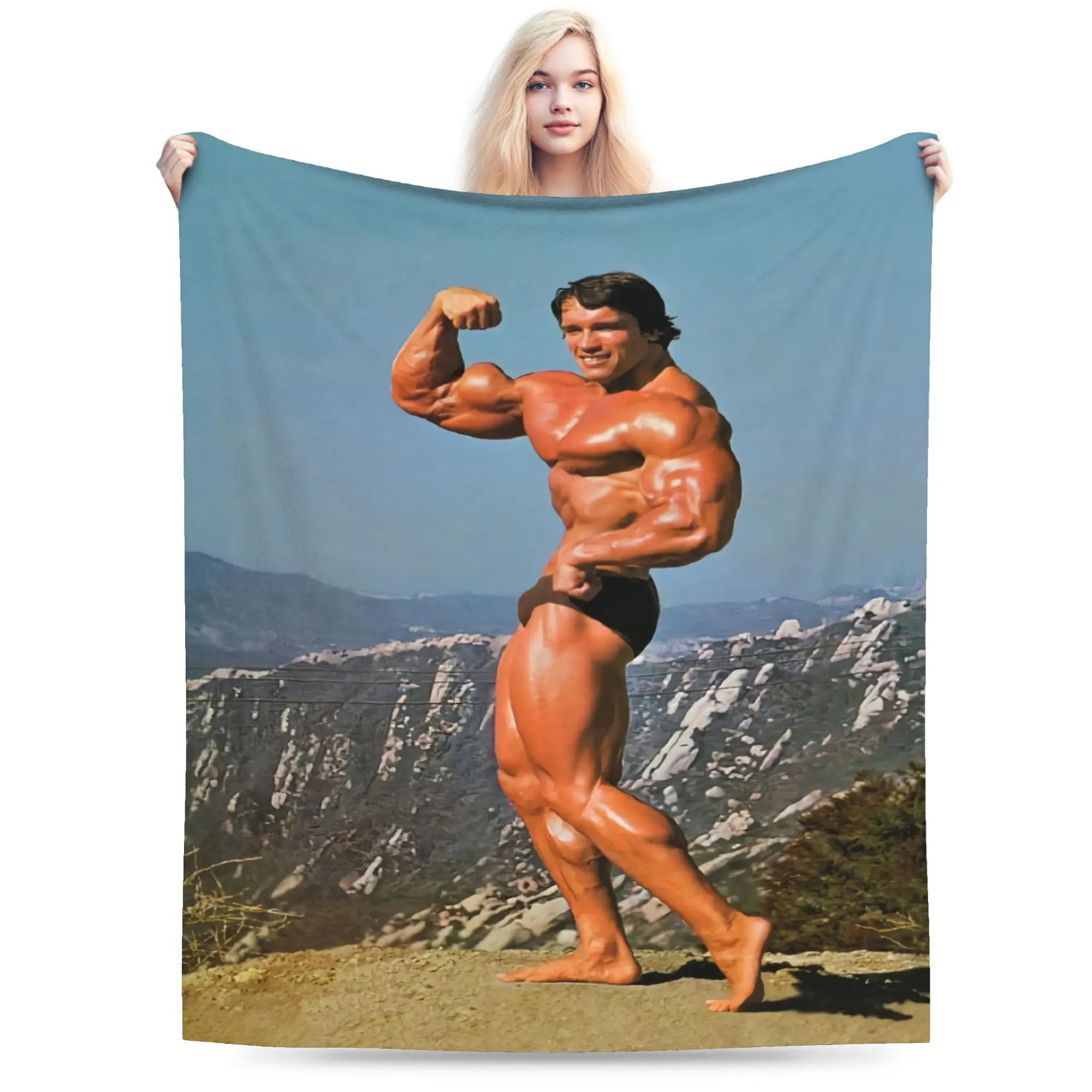Arnold Schwarzenegger Blanket Flannel  Cozy Super Soft Throw Blanket for Bedding Plush Thin Quilt