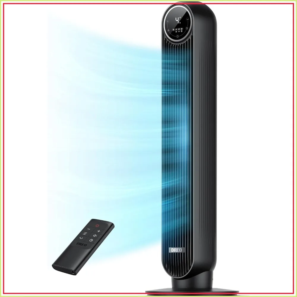 

Tower Fan for Bedroom, 28ft/s High Velocity, 20dB Ultra Quiet Standing Fan, 8 Speeds 4 Modes, 90° Oscillating Bladeless Fan, Floor Fans with Remote, Black