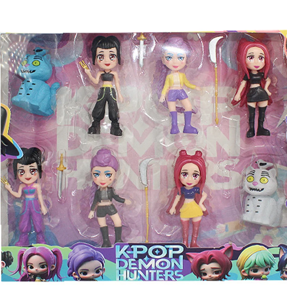 8 teile/satz Kpop Dämon Jäger Action Figur Spielzeug Q VersionDerpys Tiger Rumi Mira Zoey Sussy Figur Puppe Für Fans Geschenk
