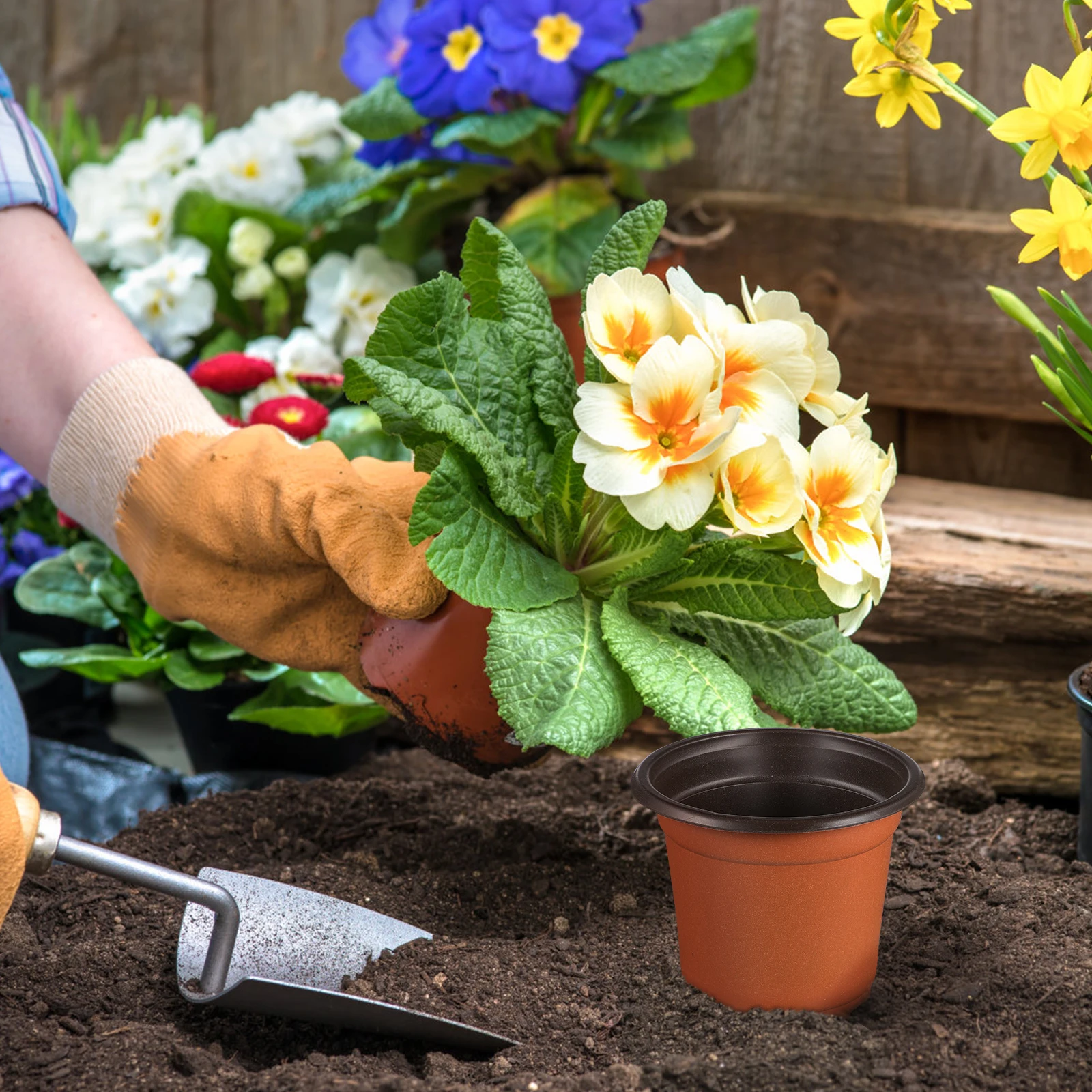

Balcony Flower Pots 100pcs Plastic Garden Planters for Flowers Seedlings Succulents Nursery Starter Growing Containers