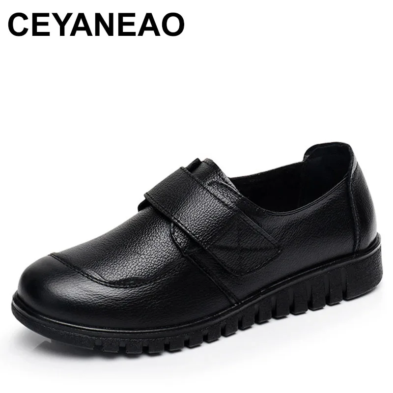 

Casual Cow Leather Flat Shoes For Women Soft Sole Lightweight Summer Casual Shoes Middle-Aged And Elderly Mom Shoes Factory Dire