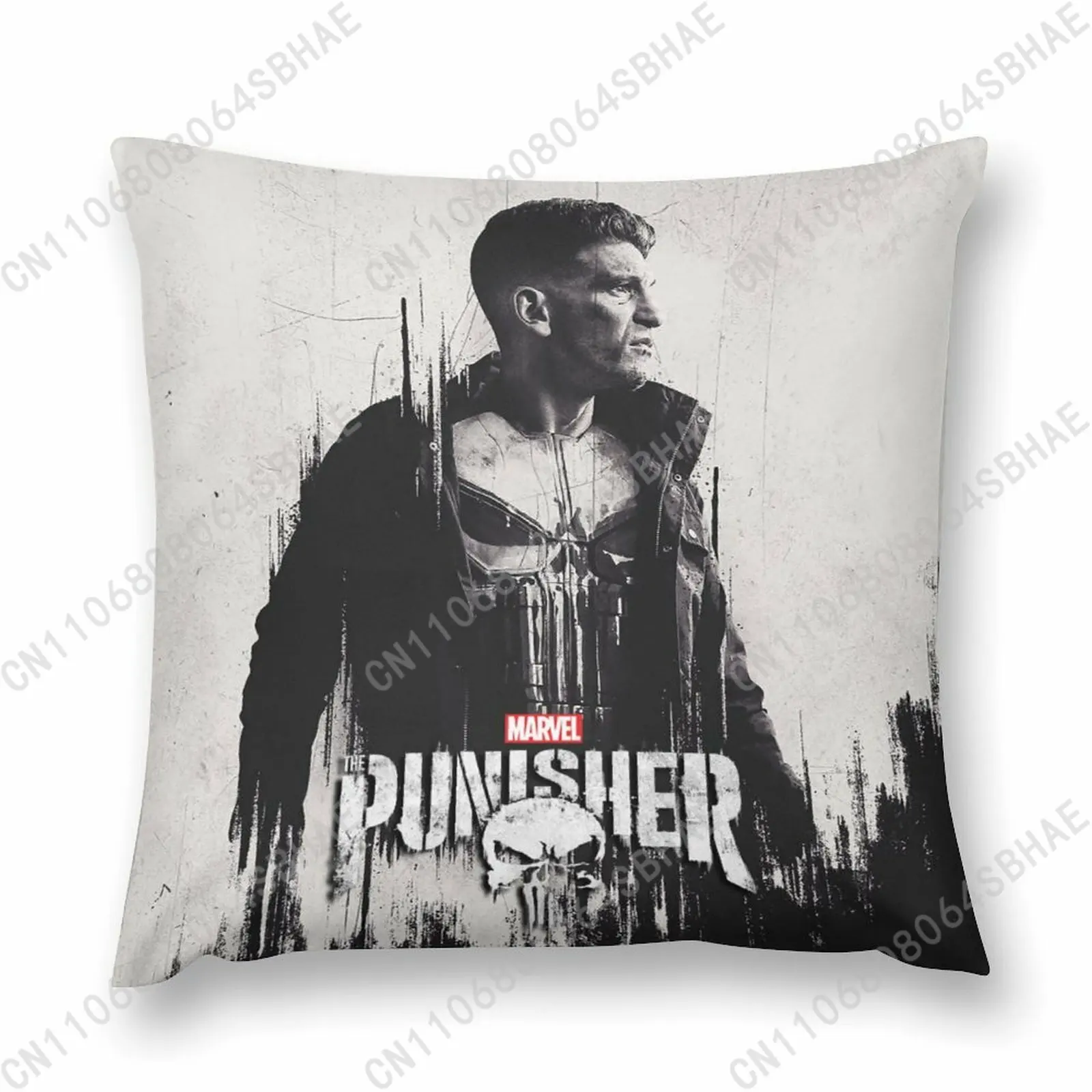 

Marvel The Punisher Custom Pattern Short Plush Pillow Cover Soft Short Fur Cushion Living Room Personalized Decor Cosplay