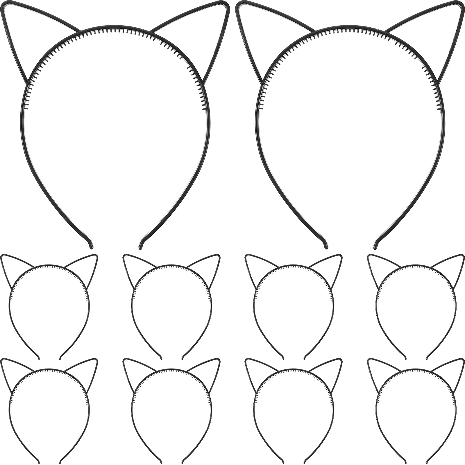 여아용 고양이 귀 머리띠, 간단한 후프 머리띠, 흑인 어린이용 머리띠, 10 개