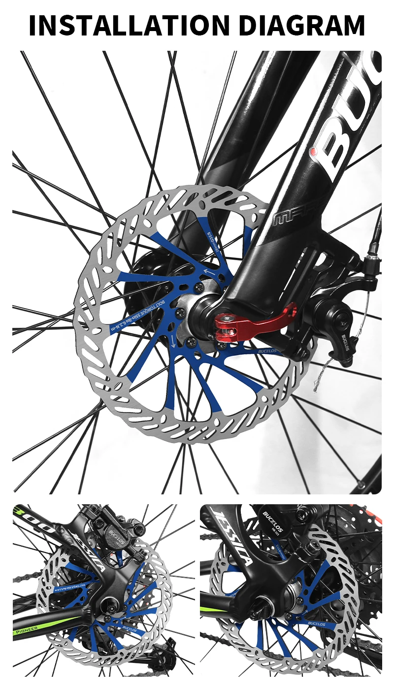 BUCKLOS Fahrrad-Bremsscheiben 160mm 180mm 203mm Fahrrad-Bremsscheiben-Rotor Ultraleichte Fahrrad-Hydraulikbremsscheiben für SHIMANO – Detail 10