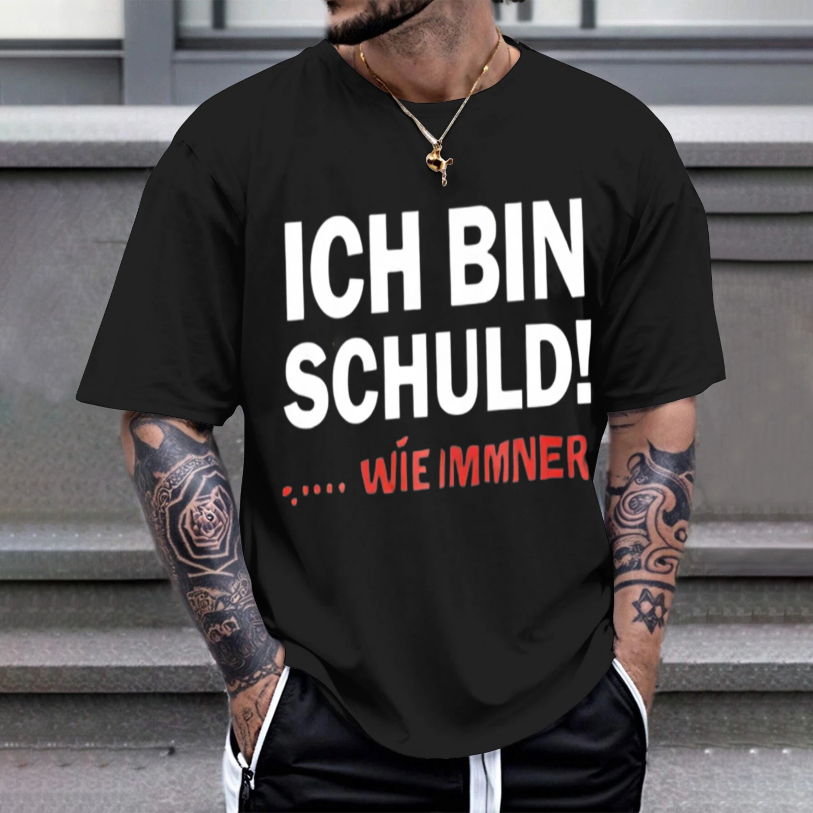 Herren-T-Shirt „I Am To Blame“ von Man's I Am To Blame, wie immer, gut geeignet für Freizeitkleidung, Partys und Karnevalsoutfits