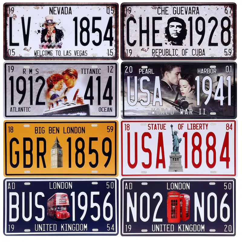 1w, NUEVA Bienvenido a LAS VEGAS Placa de coche Vintage carteles de Metal garaje cafetería tienda Bar decoración del hogar Italia Londres placa A2