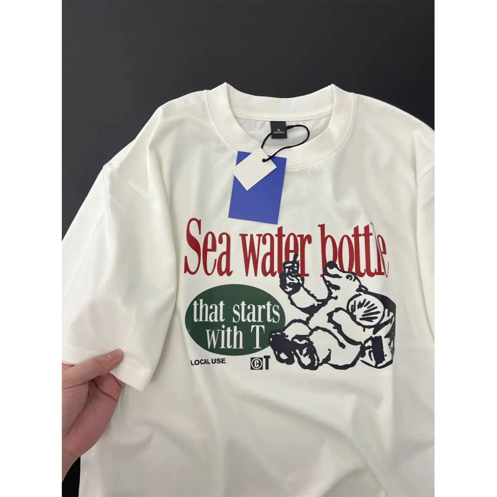 Spring Summer New 2025 Women's ort Sve T-irt Loose Fit Cartoon Print Casual Inner Wear Top Trendy Cotton Comfortable