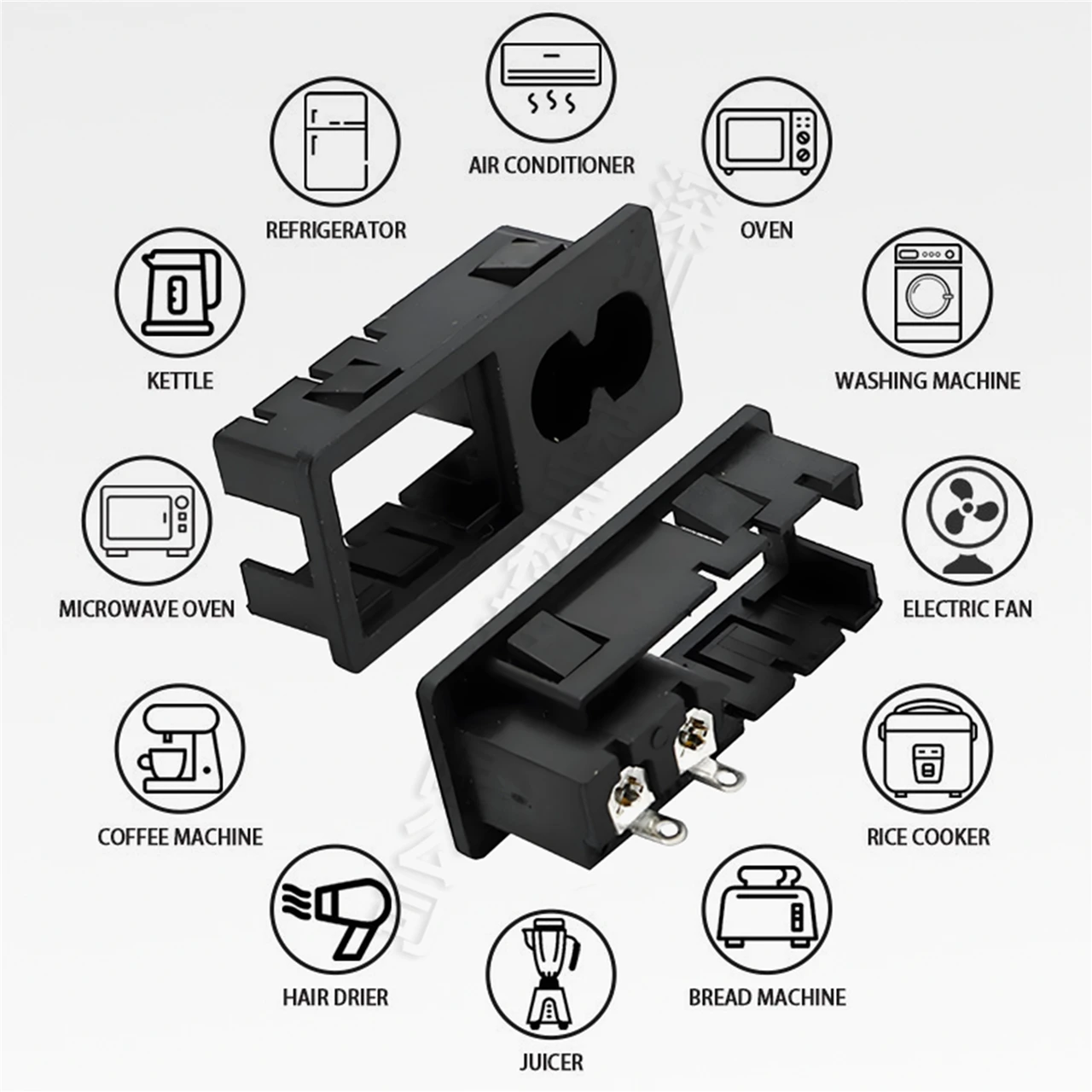 2.5A IEC 320 C8 MAINS AC Power Socket 2-in-1 Conjoined Electric plug power cord inlet Power Receptacle With ON OFF Rocker Switch #5