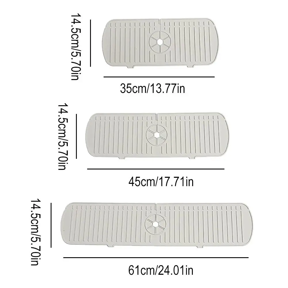 Kitchen Silicone Faucet Mat Water Ripples Faucet Water Catcher Mat Large Sink Splash Pad Countertop Protector Bathroom Mat