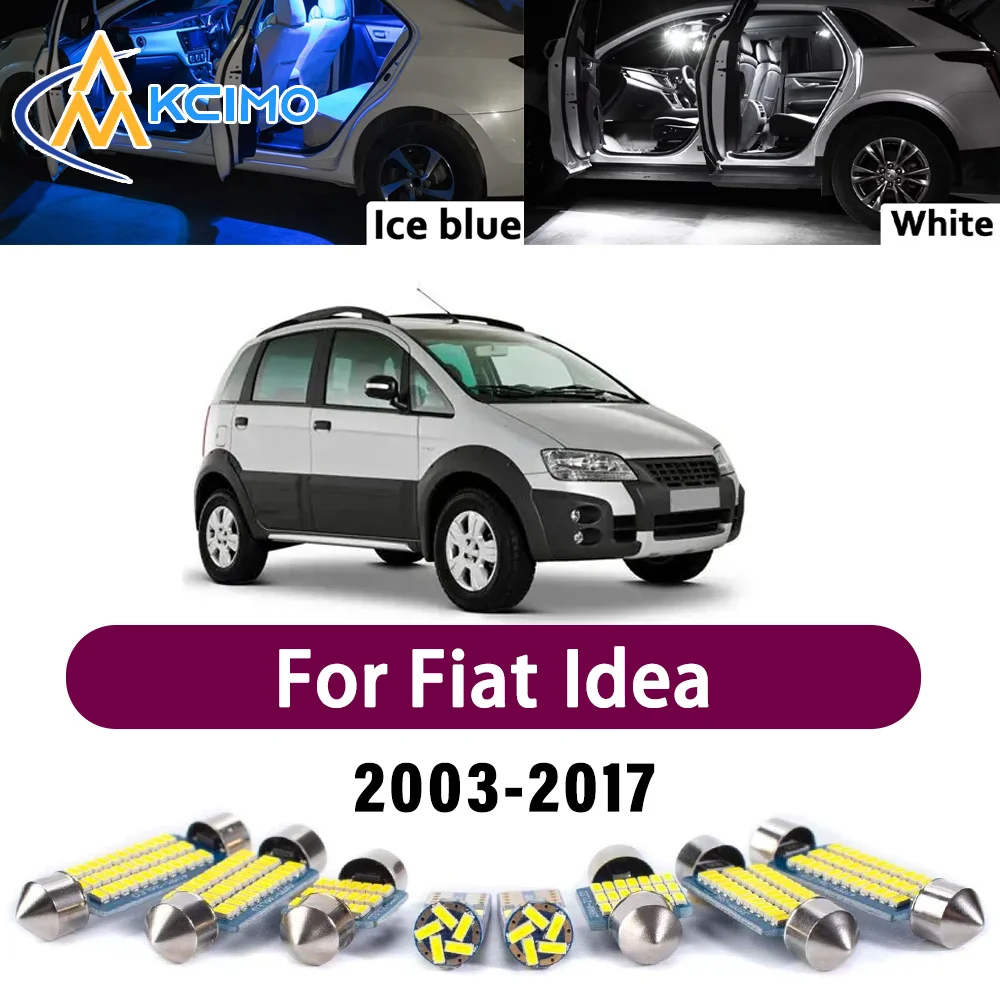 

Error Free LED Interior Light Kit for Fiat Idea 2003-2017 Premium Bright Dome Trunk Mirror Reading Lamps Canbus