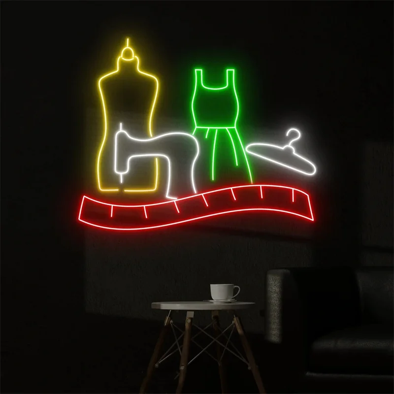 Naaien Mode Winkel Neon Bord, Vrouw Kleding Led Bord, Mode Winkelen Decor, Vrouw Dame Teken, Aangepaste Kleding Boetiek Decor