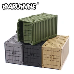 Marumine MOC Military Container Weapon Boxes Bricks Accessories Army Scene WW2 Build Block Parts Shipping Transport Case SWAT