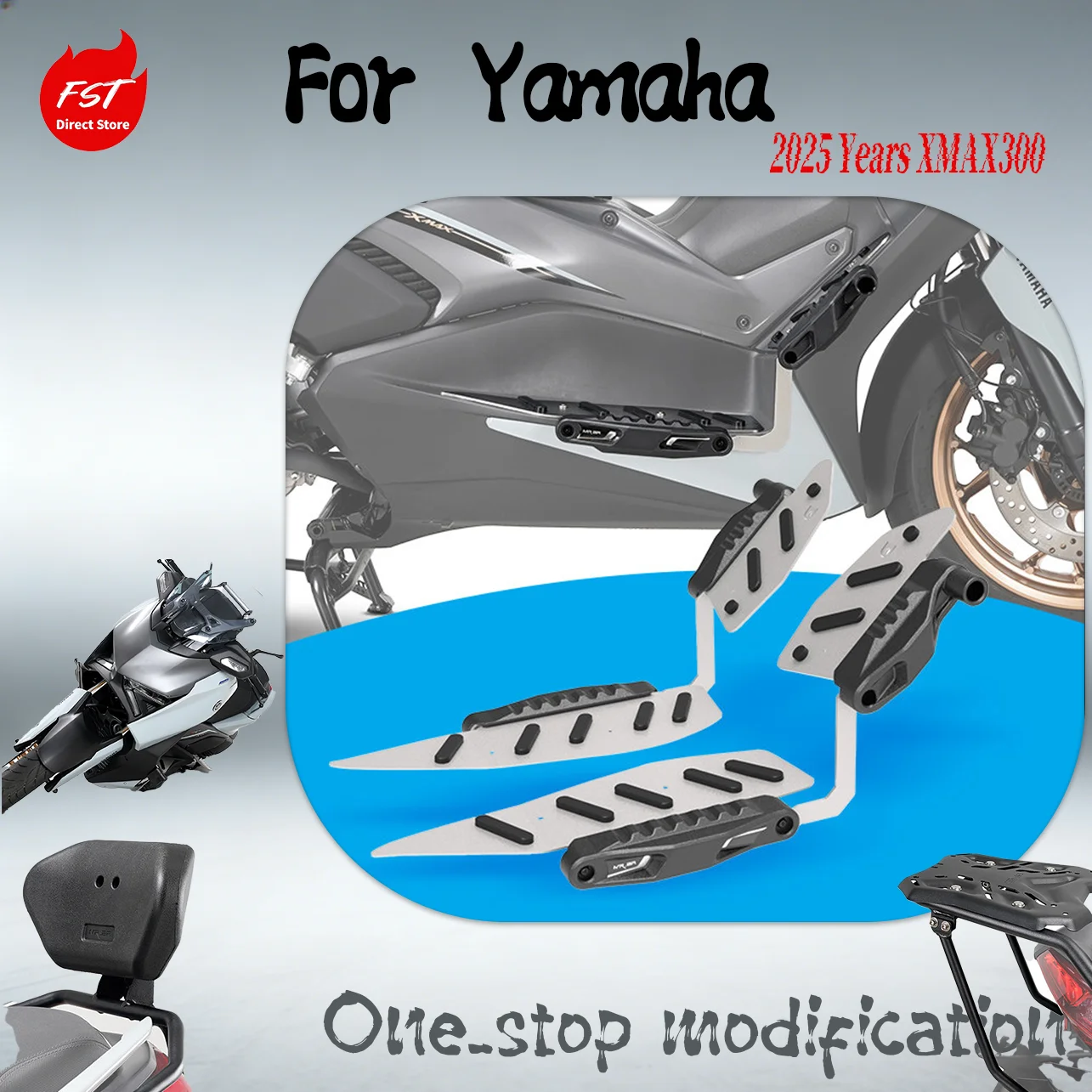 

Stainless Steel Crash Bar Bumper Anti-Fall Sliders Foot Pegs Protector for 2025 Yamaha XMAX300 Scooter Modified Accessories