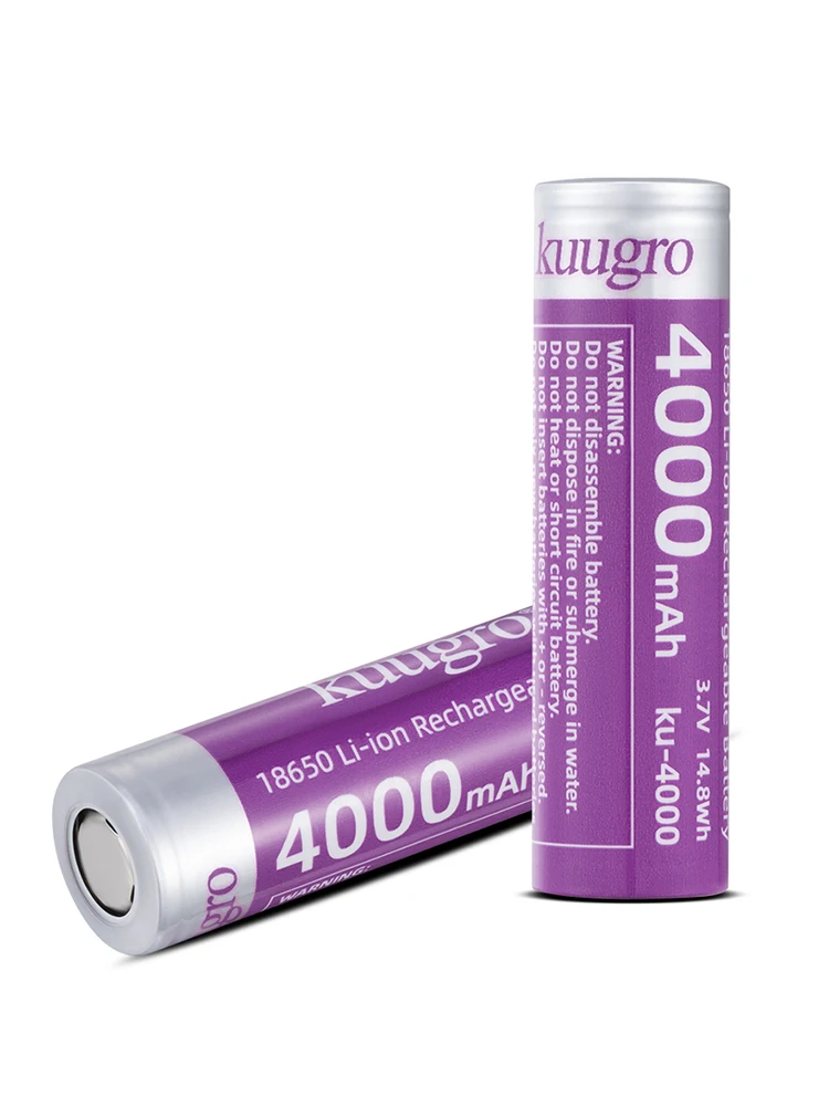 Kuugro Ku-4000 Bateria 18650 o najwyższej pojemności 4000mAh 3.7V 12A, akumulator do ładowania, do latarki. — 2