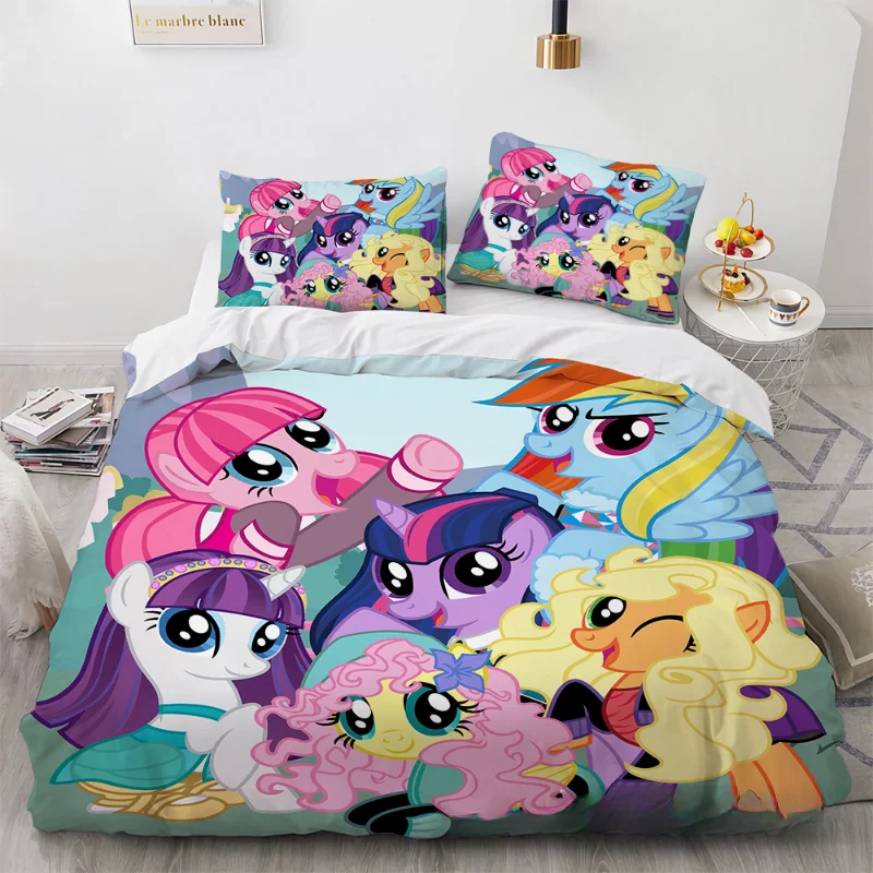 My Little Pony Bedding Set Quilt Cover Pillowcase Anime Twilight Sparkle Decor Bed Spead Bedroom Duvet Cover Bedding Suit Gift