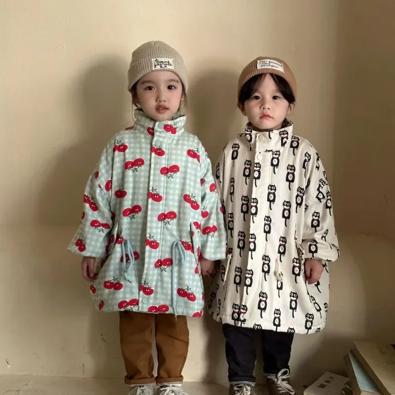 Children Windbreaker Cashmere Boy Autumn and Winter Girls Thick Coat 2023 New Fashionable Korean Style Kids Casual Top Coat
