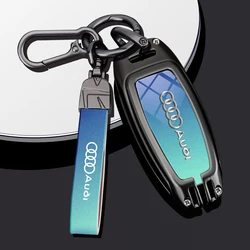 Zinc Alloy Car Key Case Cover Shell for Audi A6 A4 A5 A7 A8 C8 Q8 8S 8W Q7 B9 4M S5 S4 S7 D5 TT TTS TFSI E-Tron Auto Accessories