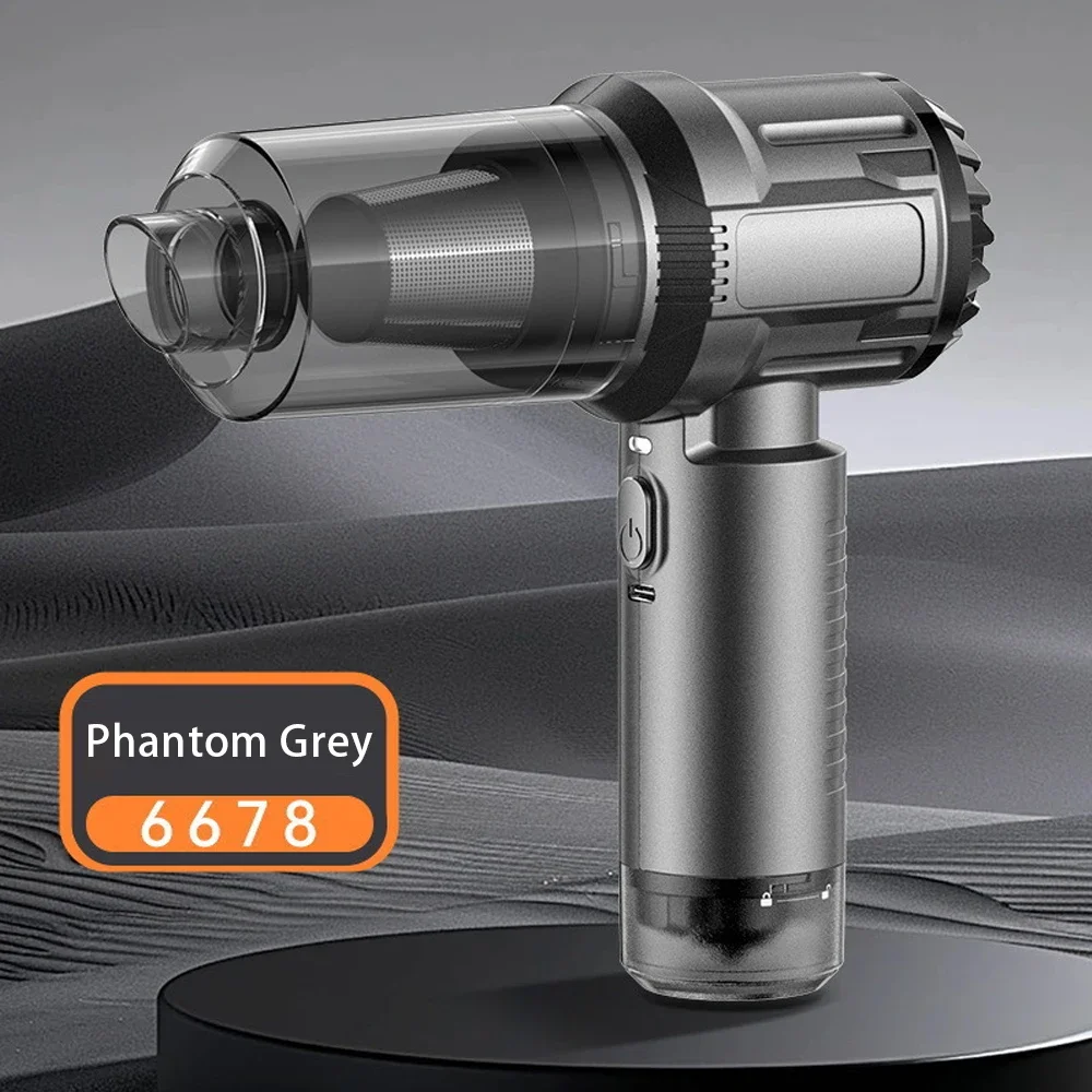 Aspirapolvere portatile per auto, ricarica domestica, potente soffiatore per polvere senza spazzole, grande aspirazione per uso domestico e automatico