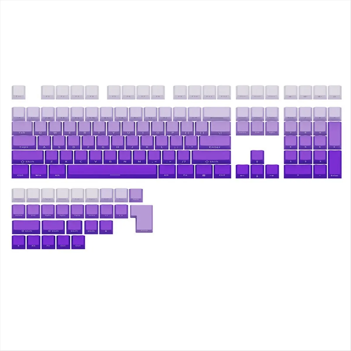 ABGZ 136 Keys -Profile PBT Keycaps Gradient Translucent Side Engraved Key Caps for Gaming Mechanical Keyboard A