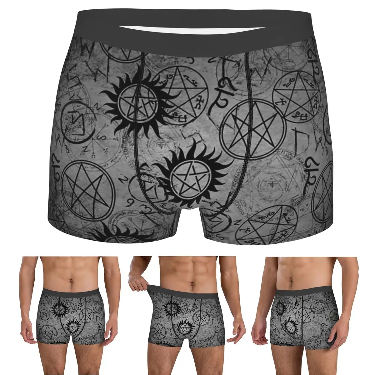 

Boxer Underpants Shorts Supernatural Grey Panties Men's Breathable Underwear for Homme Man Boyfriend Gift