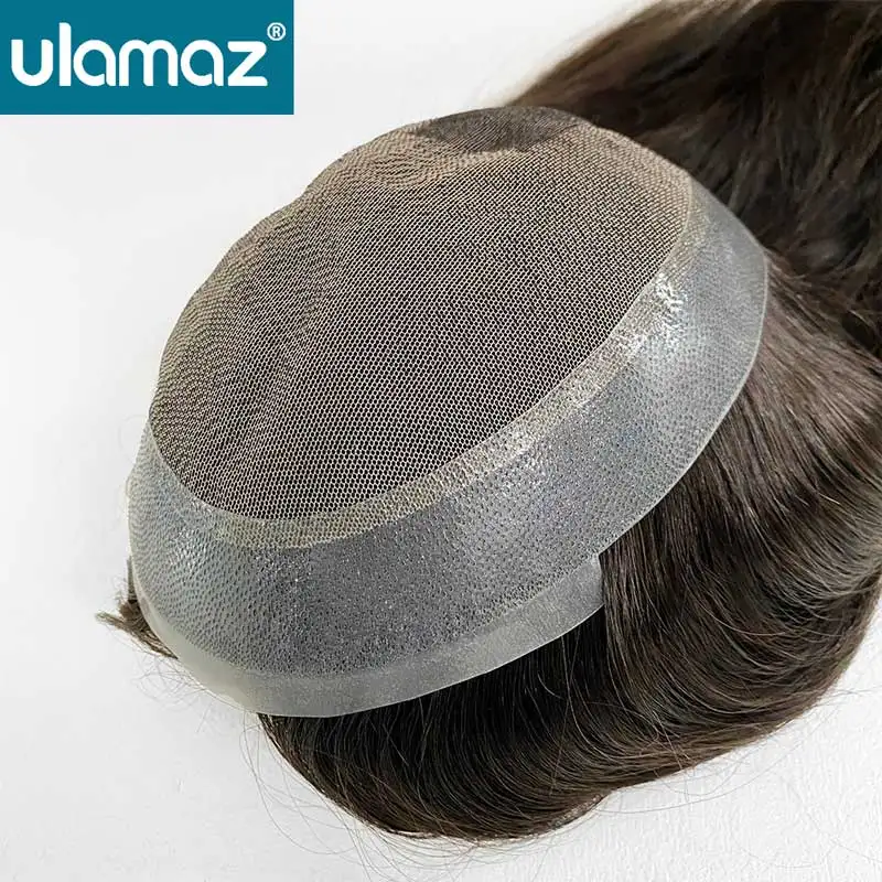 

In Stock Swiss Lace Topper Wig For Women 130% Density Long Hairpiece Lace Pu Wigs Human Hair 100% Natural Wig Breathable Wigs