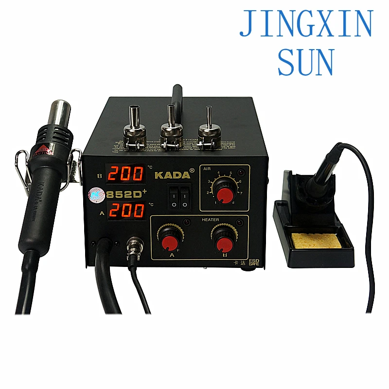 KADA 852D+ BGA Rework Station Hot Air Gun Soldering Station SMD Rework Station With ESD Tweezers FFQ 939 Vacuum Sucking Pen