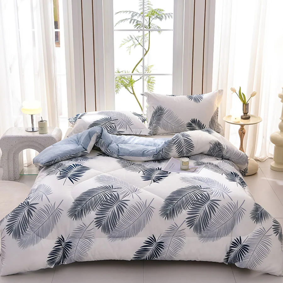 

KDJEIKZ New Ultra Fluffy Warm Winter Quilted Microfiber Quilted Single Double Extra Large Four Season Quilted 220x240cm Blanket
