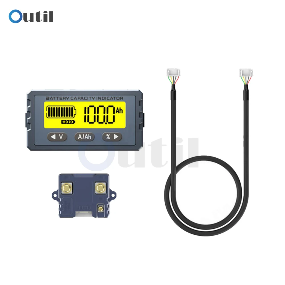 TY23 Battery Tester 8V- 120V 50A Coulomb Counter Meter Li-ion Lifepo4 Capacity Indicator Coulometer Voltmeter wth 30cm line