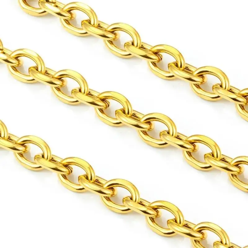 

Creative Stainless Steel Rolo Chain with Clasps and Rings Jewelry Findings Set