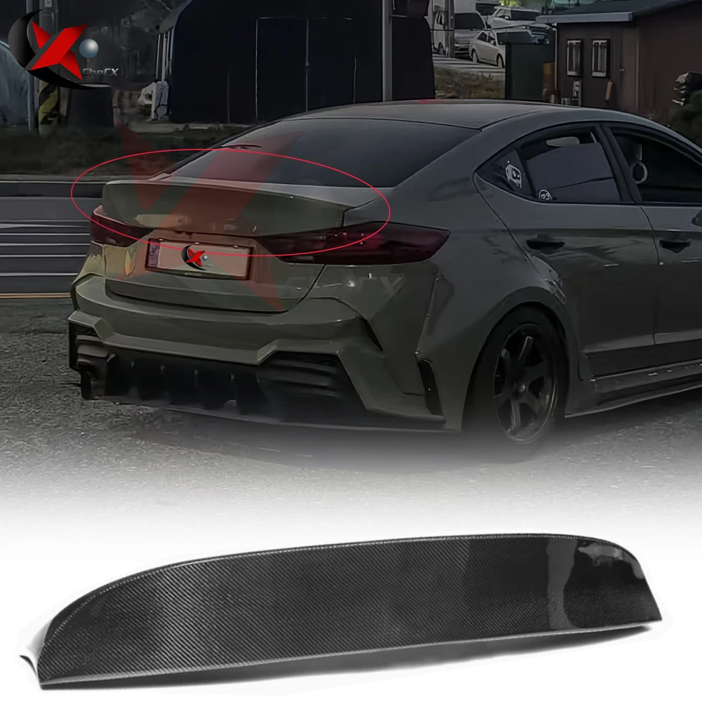 For Hyundai Elantra 2016-2020 Car Rear Trunk Tail Wing GT Spoiler Body Kit Accessories ABS Black And No Color