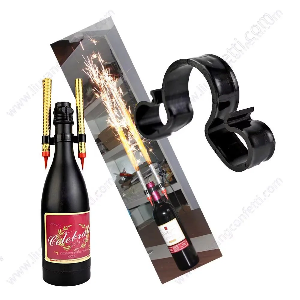 1Pc Cake Candle Clips Single Champagne Bottle Clip Birthday Candle Firework Plastic Clip Holder Party Club Disco Bar Wedding DJ
