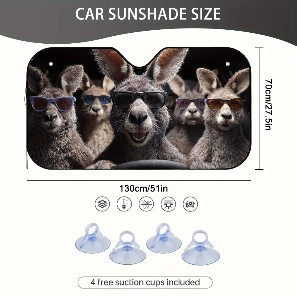 

1 шт. Кенгуру Карпуль с модными очками, украшением автомобиля - козырек от солнца на лобовое стекло для окна автомобиля - идеальный подарок для любителей автомобилей