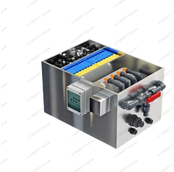 Stainless Steel Drum Filter for Fish Pond, Micro Screen Filter with Automatic Backwash, Koi Pond Water Filtration System