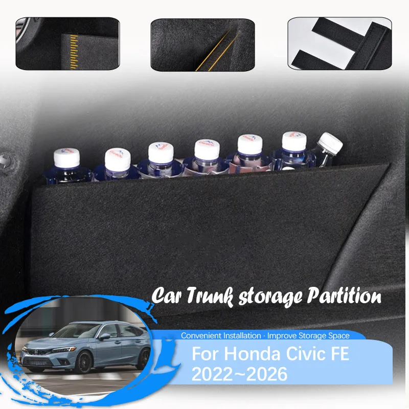 

Car Trunk Storage Partition For Honda Civic FE 2022 2023 2024 2025 2026 Sedan Wood Cargo Storage Cover Left Right Pad Accessorie